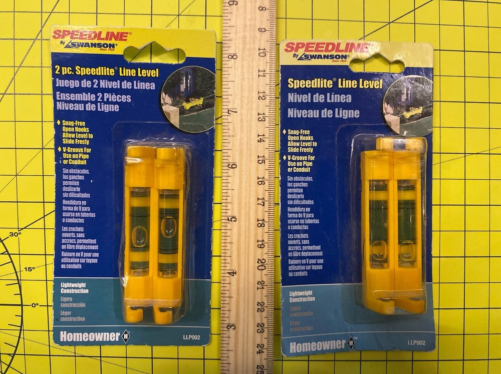 Two Double Packs  Swanson 2 Piece Speedlite Plastic Construction Line Level Pack