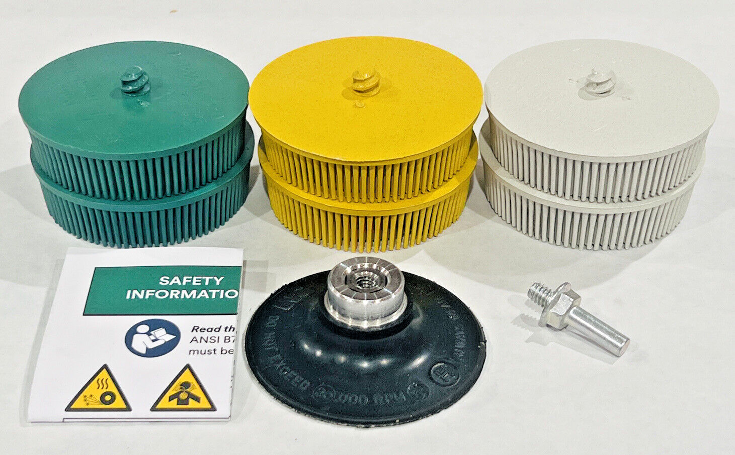 3" Roloc Ceramic Bristle Disc Starter Kit 983BS 50, 80, 120 Grit 3M Scotch-Brite