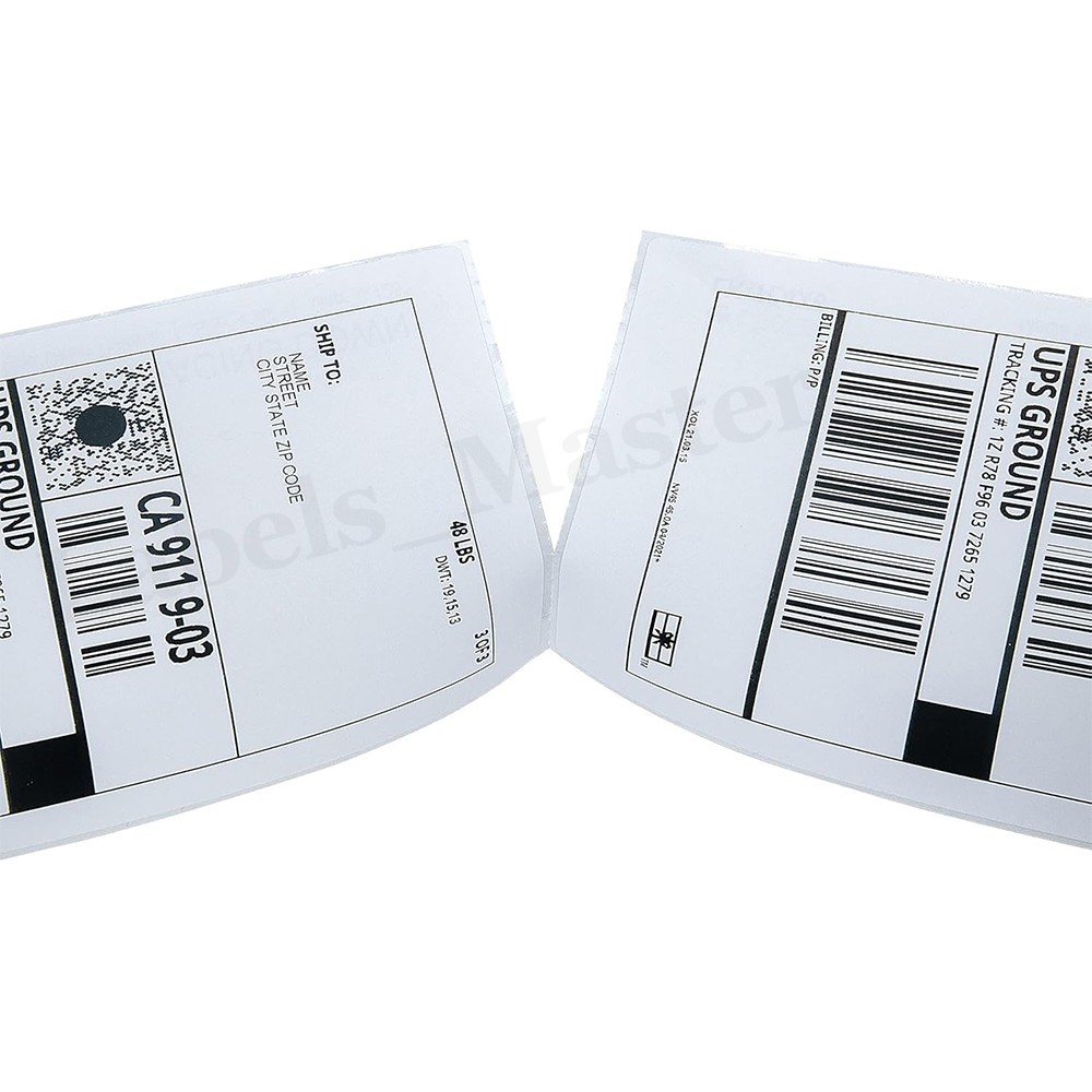 4x6 Fanfold Direct Thermal Shipping Labels Perforated for Zebra & Rollo Printers