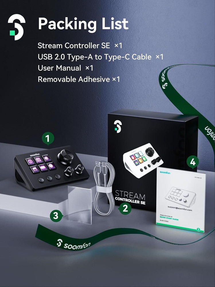 SOOMFON Stream Controller SE 6 Key LCD Macro Deck for OBS Twitch PC Mac