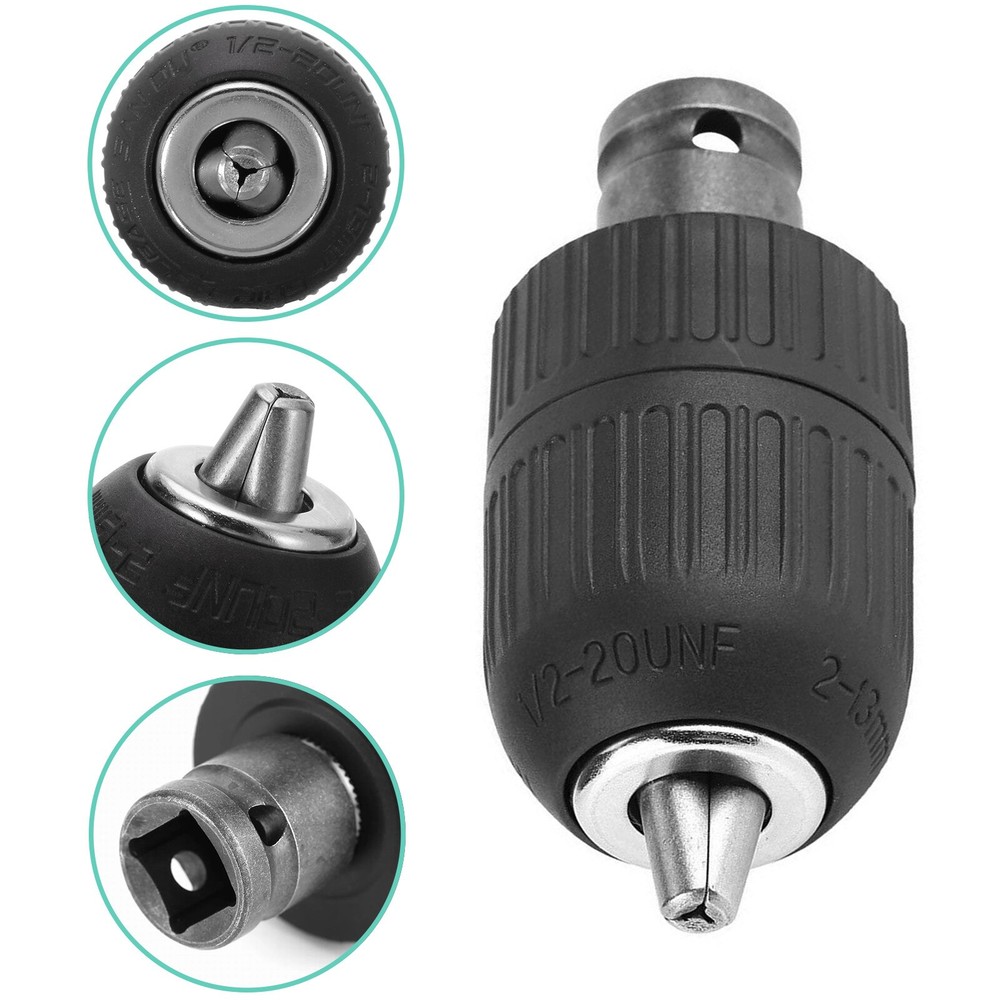 Keyless Drill Chuck Adapter+1/4" Hex Shank Quick Change Drill Bit Adapter Driver