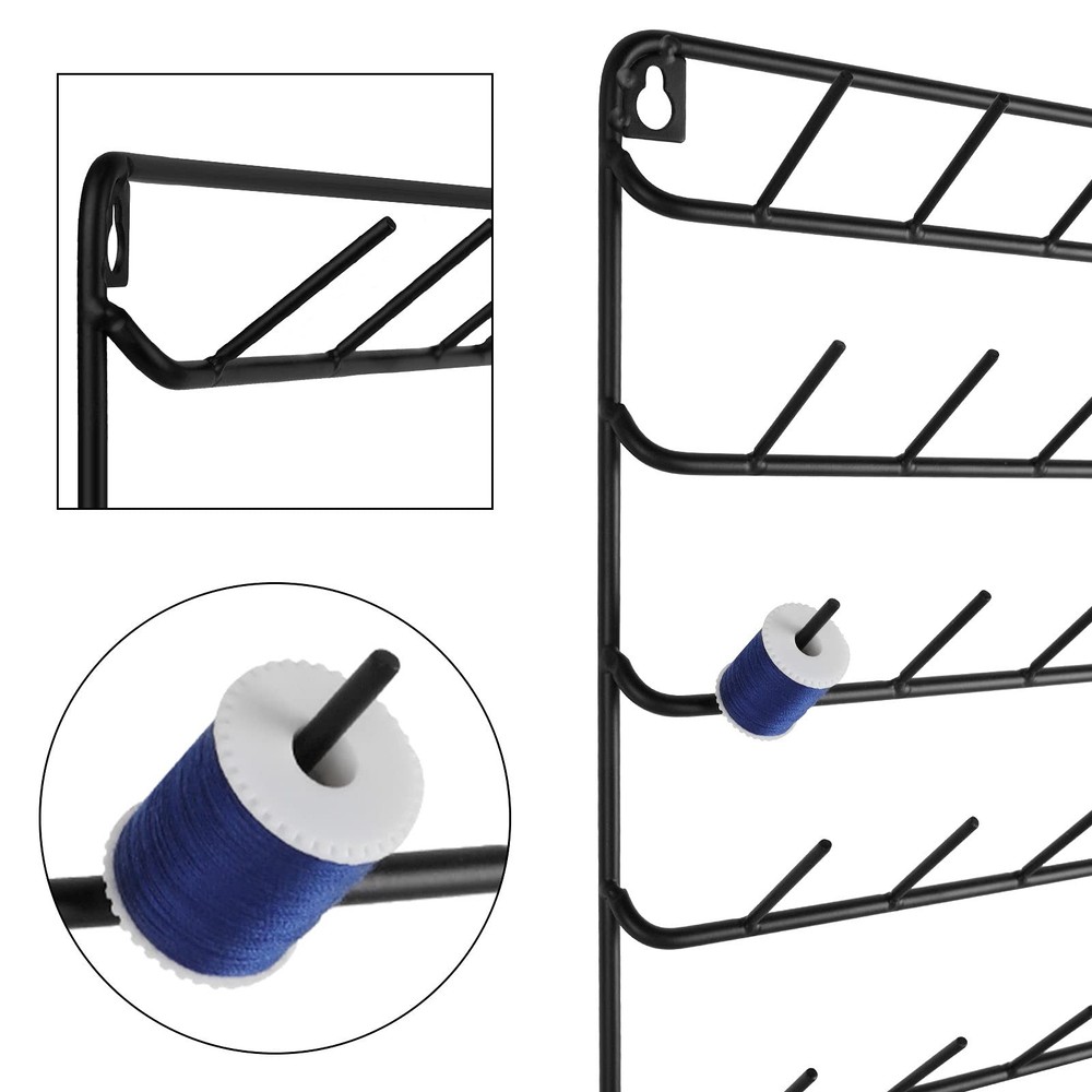 YBING Thread Holder Wall 54 Spools Thread Rack Embroidery Spool Thread Organi...