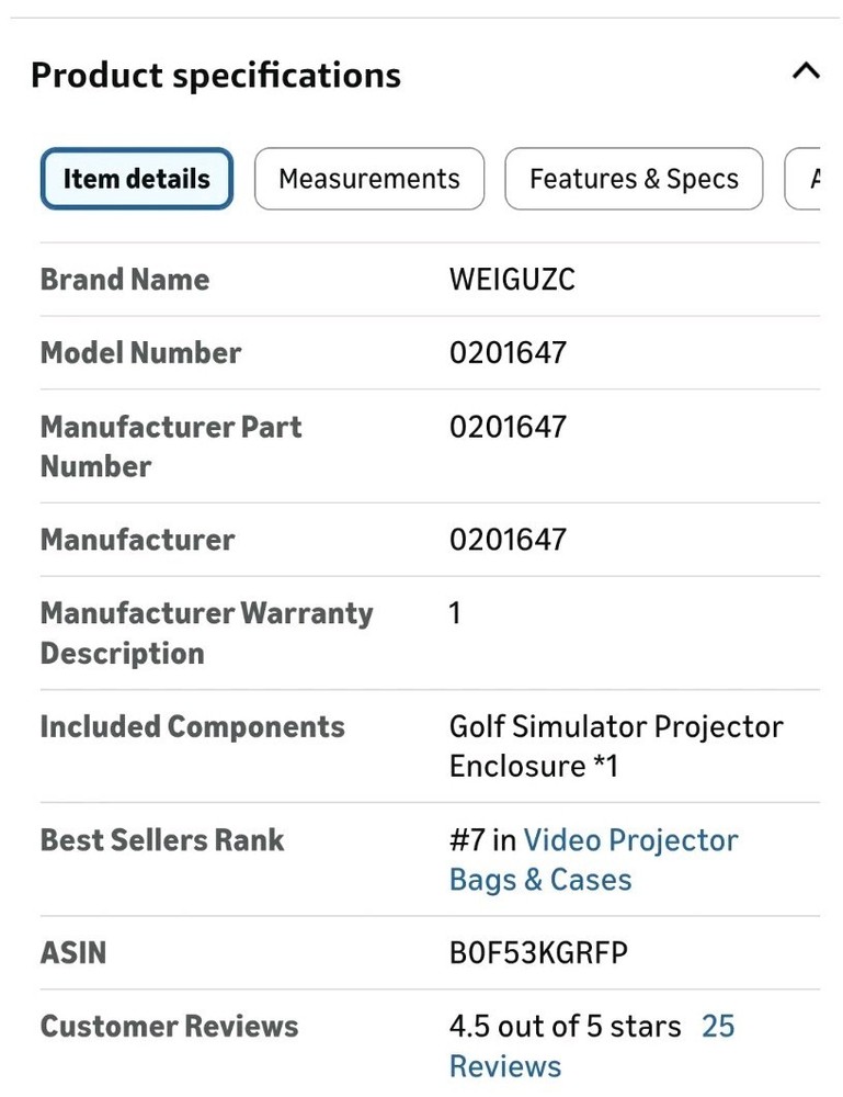 Golf Simulator Projector Cover Floor Mounted Protective Enclosure