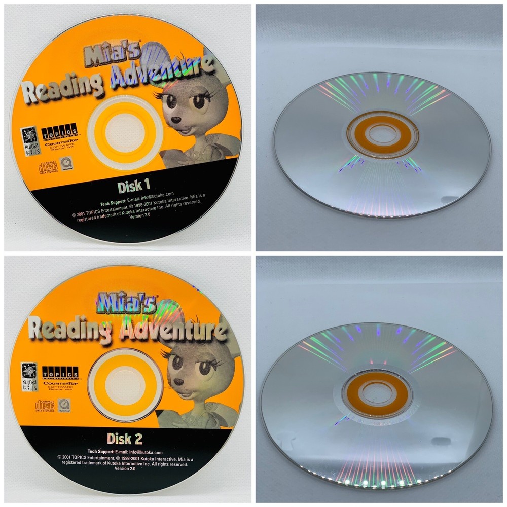 Mia’s Reading Adventure Disc 1 And 2 PC Game Learning Interactive Win/Mac CD-Rom