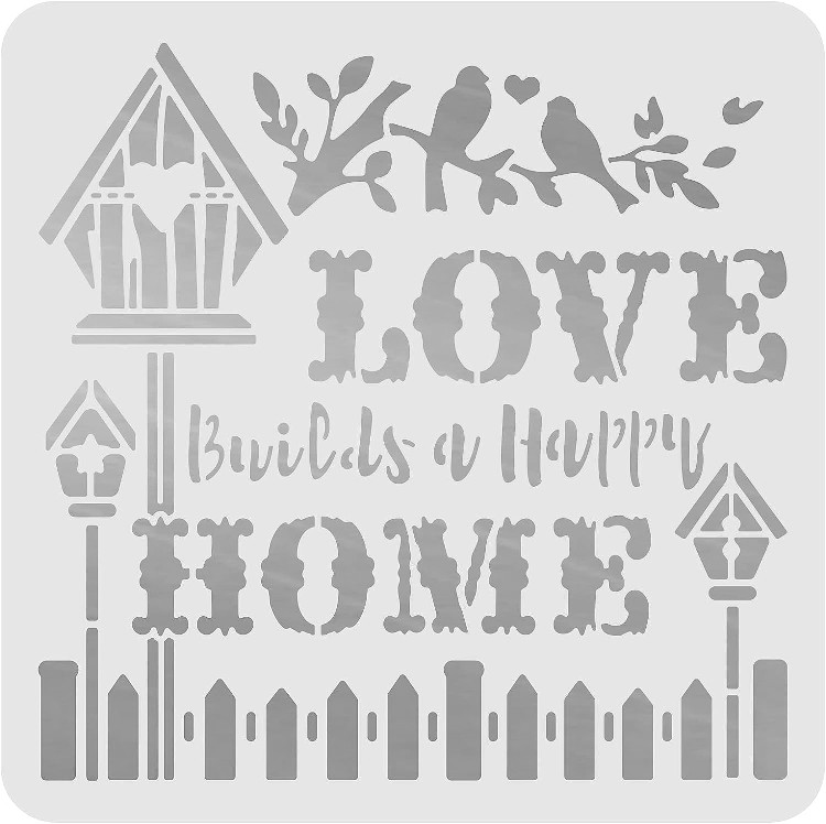 10"x10" Clear Plastic Stencil - Wedding (RE325)