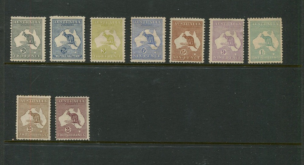 THIRD WM SET 2' GREY - 2/- BROWN INC 6' BROWN & 2/- MAROON MINT
