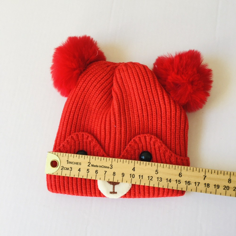 Beanie Bear Shape Hat Toddler beanie Red E2-164