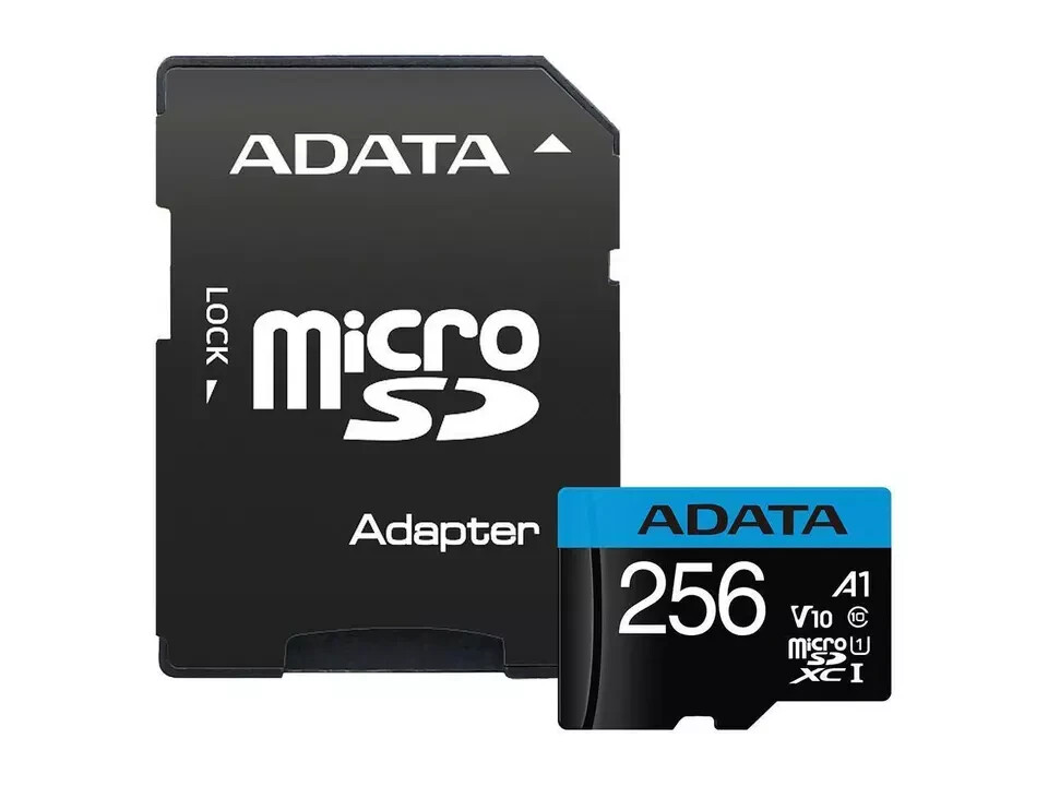 ADATA 256 GB Premier microSDXC UHS-I / Class 10 V10 A1 Memory Card w/ SD Adapter