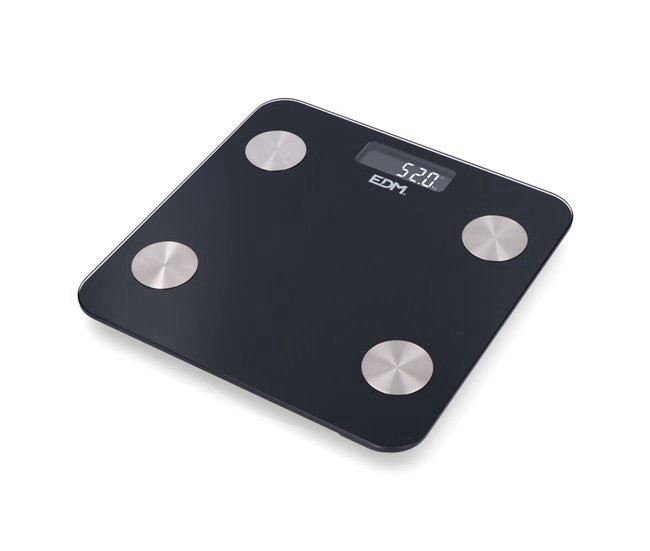 EDM Digital Bluetooth Body Mass Scale Black Android iOS App Connectivity