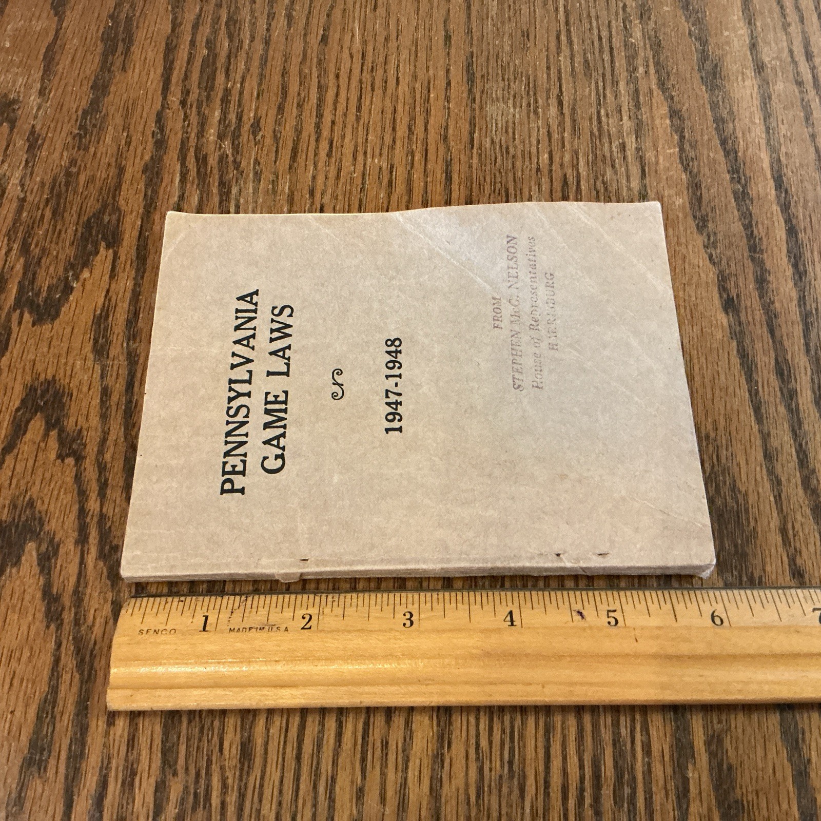 Vintage 1947-48 Pennsylvania Game Laws,used condition