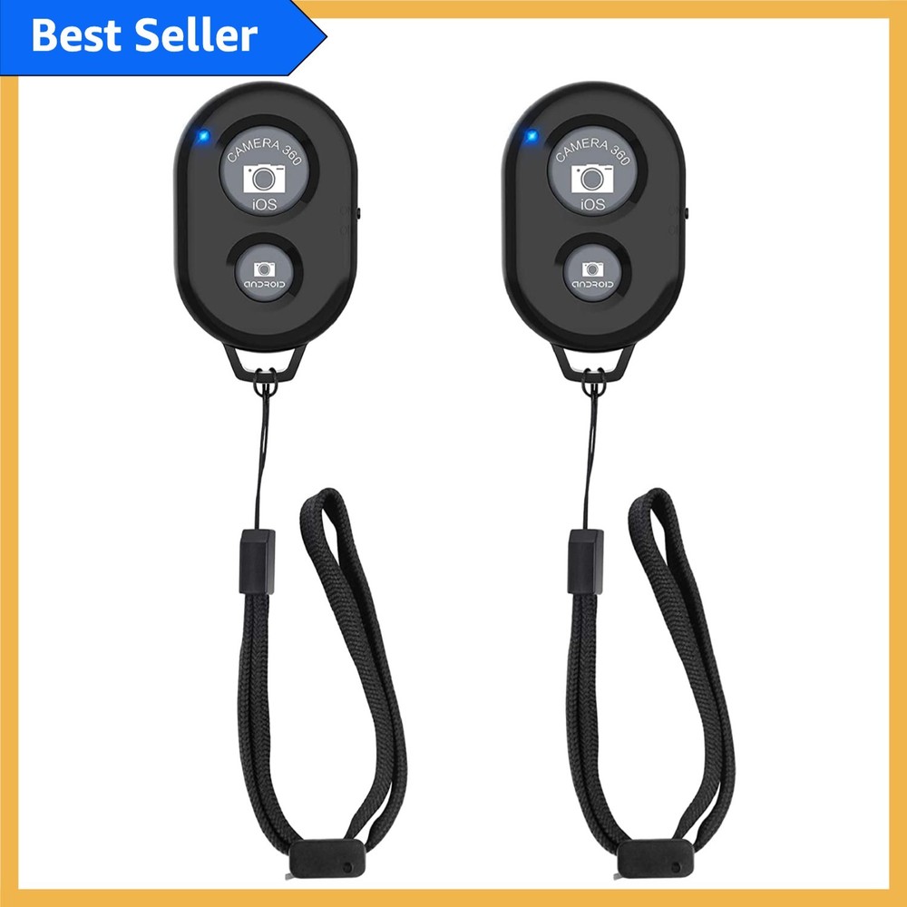 2-Pack Bluetooth Selfie Remote Control for iPhone & Android - Effortless Photos