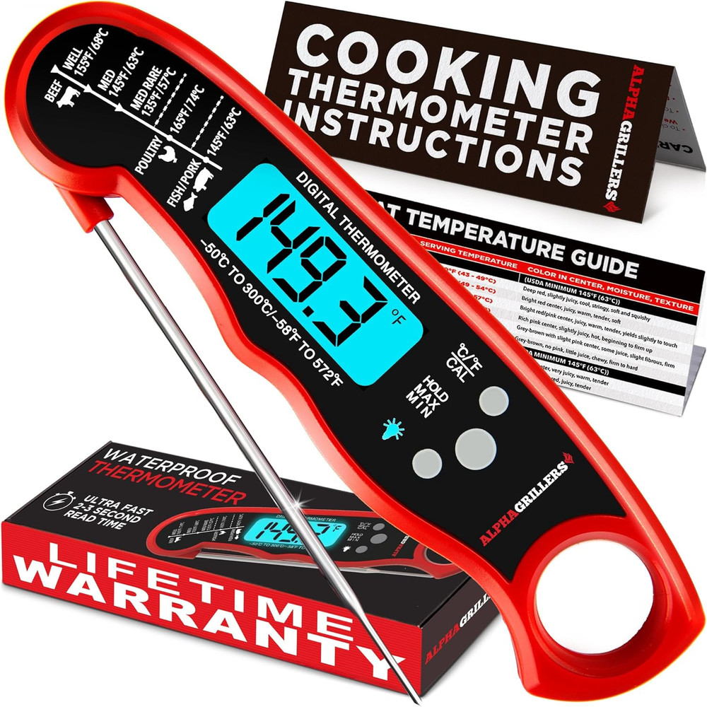 Digital Instant Read Meat Thermometer - Ideal for Cooking & Grilling