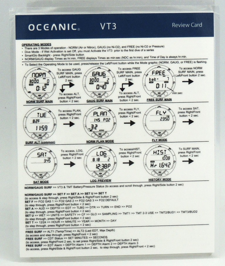 Oceanic VT3 Wireless Air Integrated Dive Computer