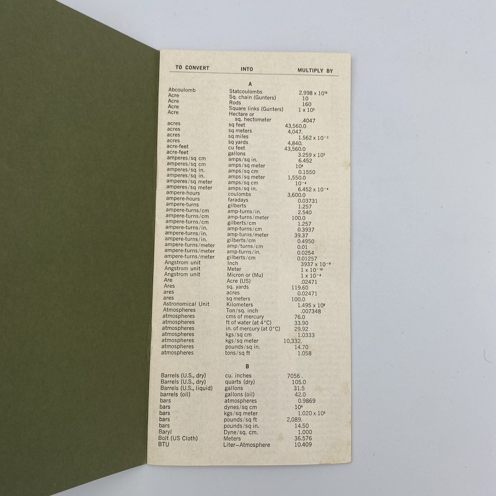 Vintage Forney Testing Machines Conversion Factors Pocket Guide Booklet Pamphlet