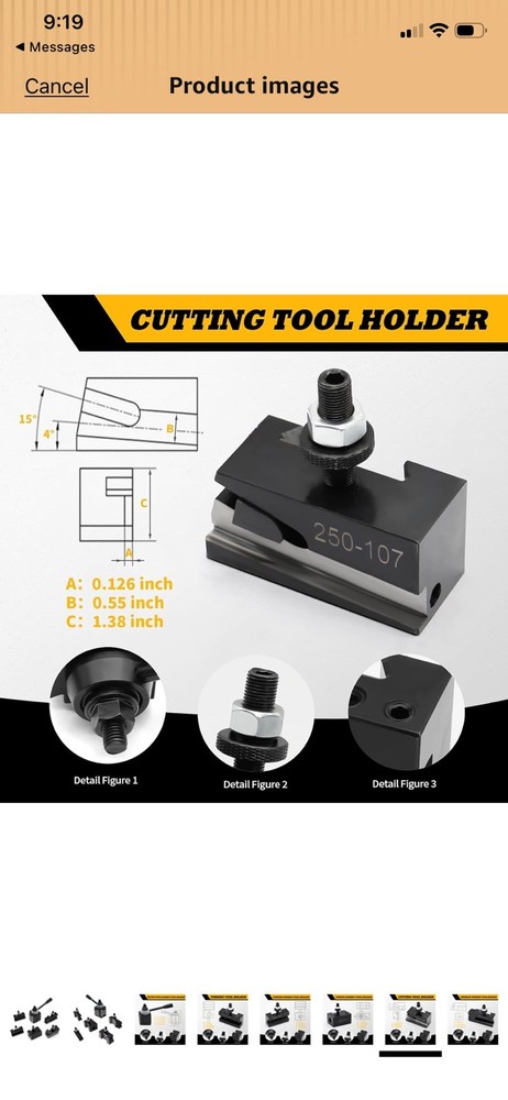 Quick Change Tool Post Set 6 Pcs Lathe Tool Holders for 6"-12" Mini Lathe Swing