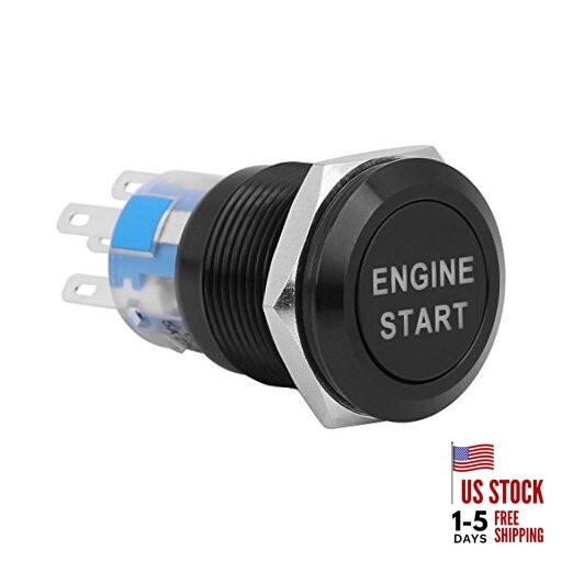 DC 12V LED Car Engine Start Stop Push Button Switch Ignition Starter Black
