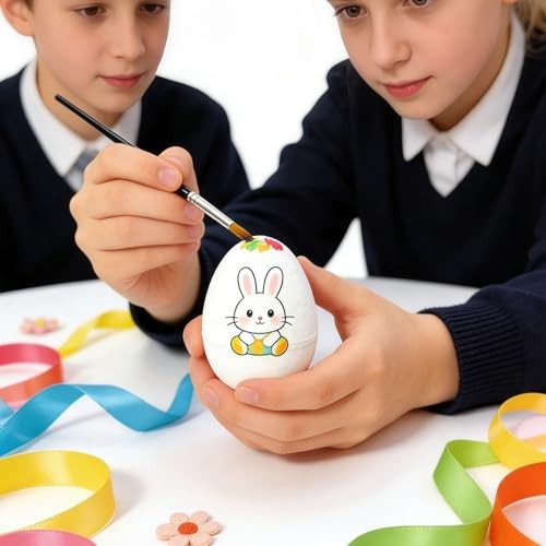 24 Pcs DIY Blank Paper Mache Easter Eggs, Blank Paper DIY Craft Easter-Eggs-DIY