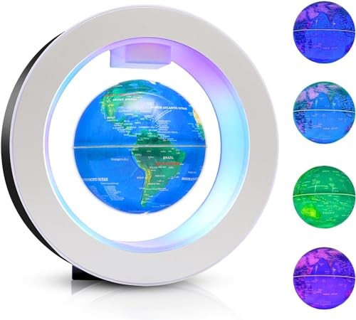 Magnetic Levitating Globe with O Shape Levitation and Multicolor LED Lights,