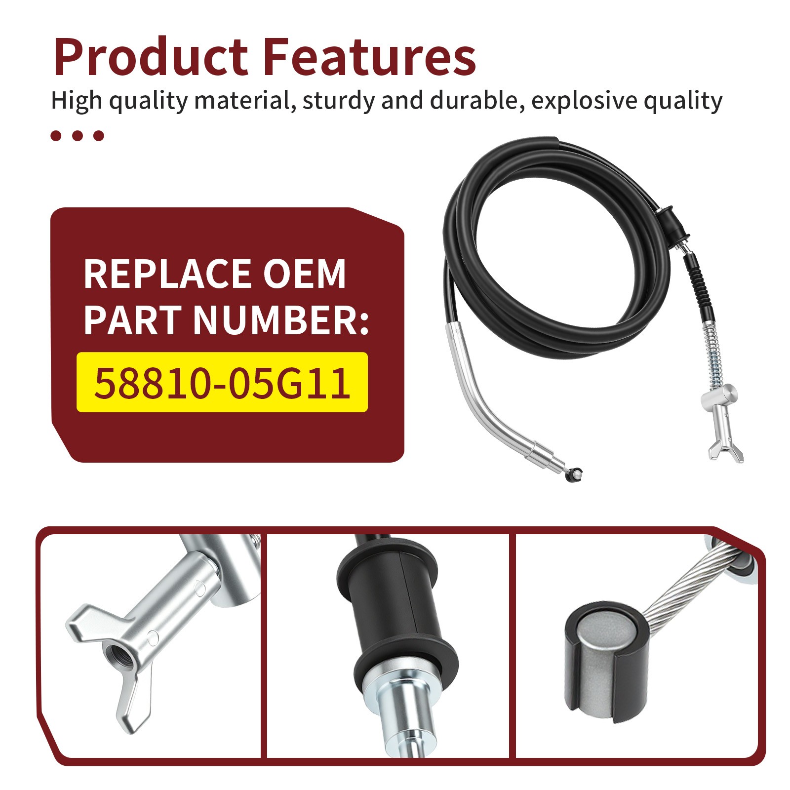 Rear Park Hand Brake Cable For Suzuki Ozark 250 LT-F250 2007-2014 58810-05G11