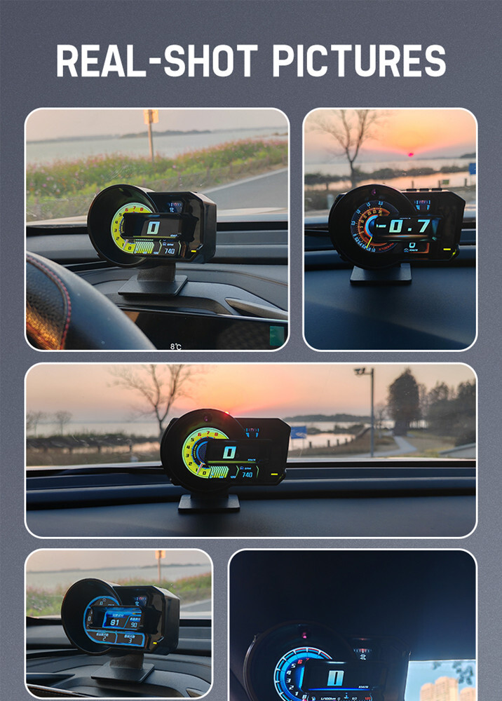 Speed Voltage Pressure Meter HUD Speedometer Gesture Recognition Driving Score