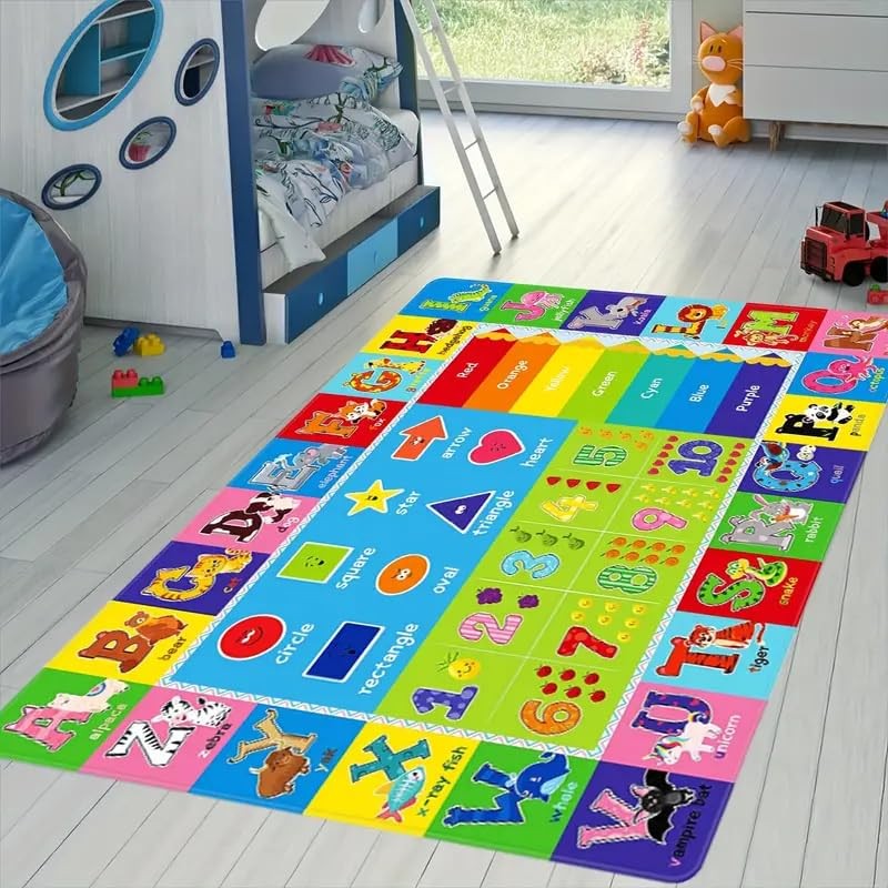 ABC Carpet,Kids Carpet for Playroom, Classroom Floor Play Mat for