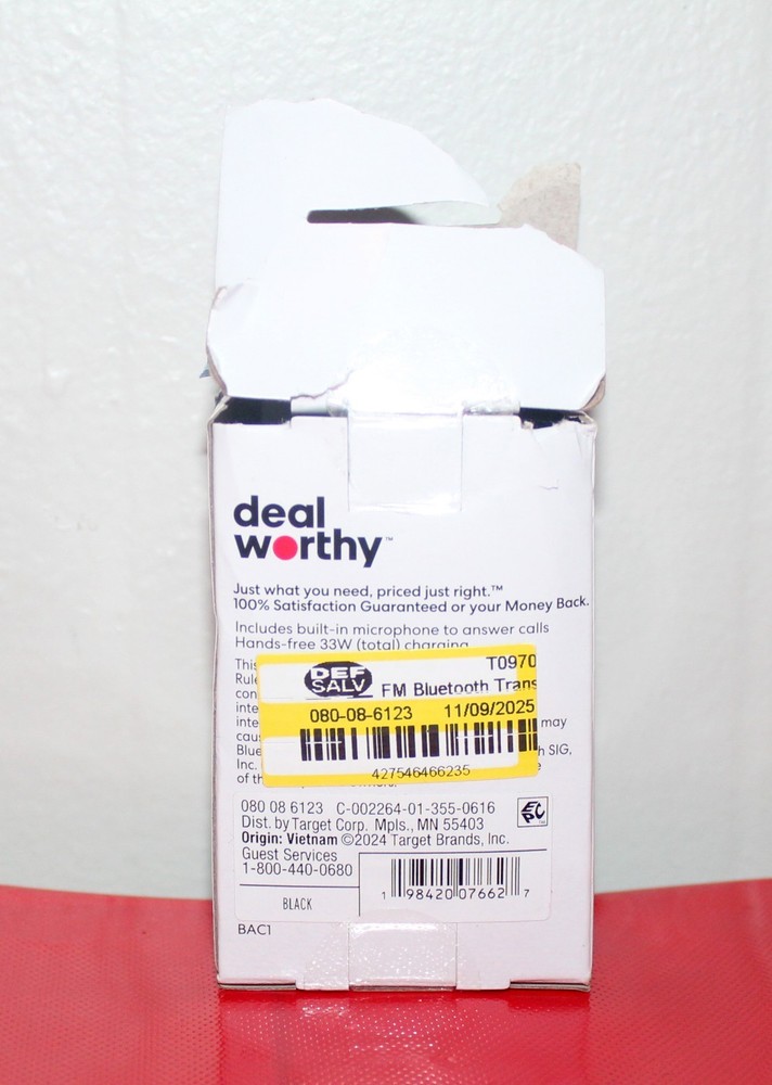 Wireless FM Bluetooth Transmitter & Car Charger-dealworthy Black 2 USB