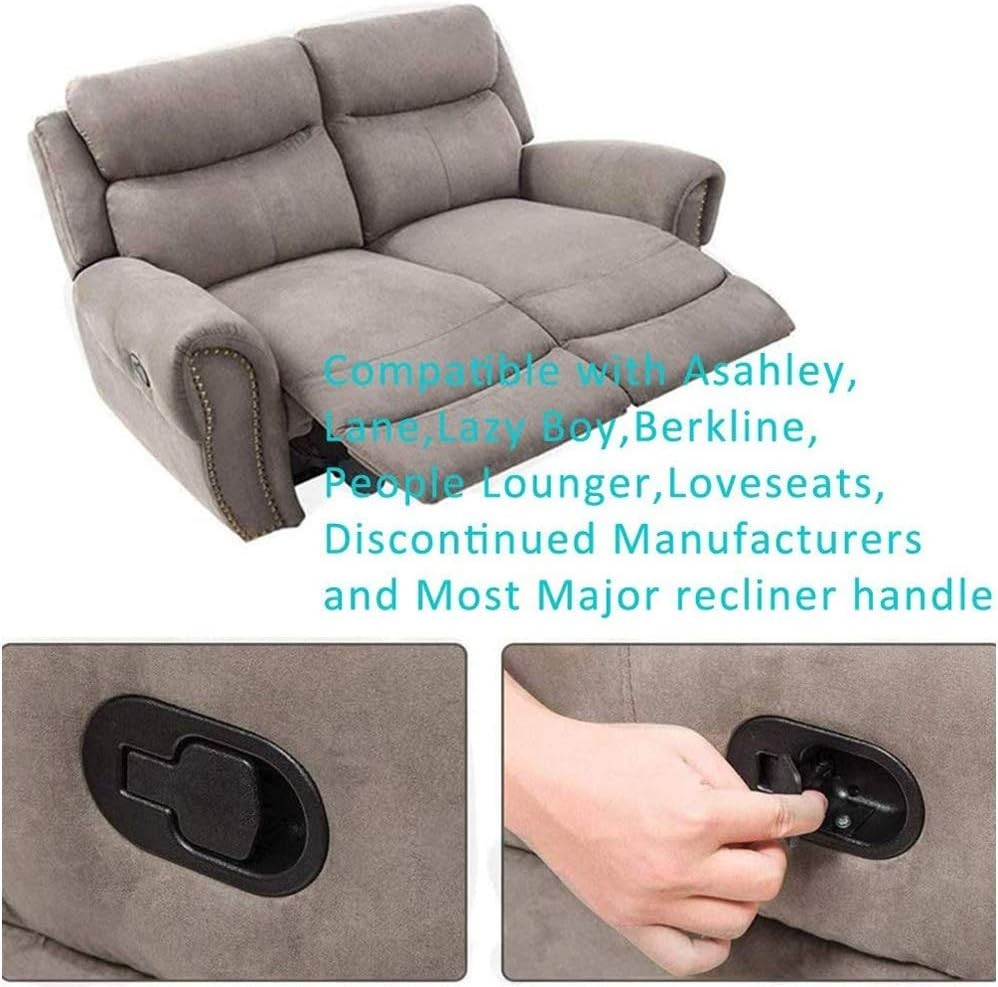 2Pcs Universal Metal Recliner Handle Replacement & Cable, Easy Install Kit