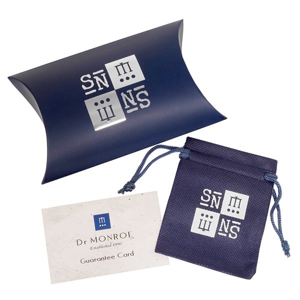 Dr MONROE Sync Note Silver Wave Square Pendant Necklace w/ Chain