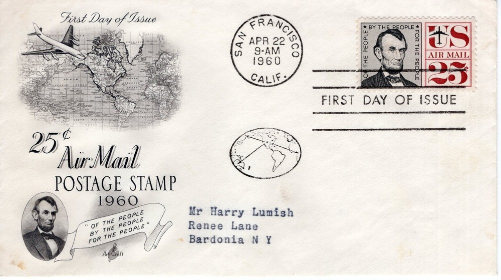 25 CENT AIR MAIL POSTAGE STAMP - 1960 - DC1264