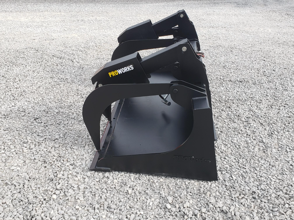 80″ Severe Duty Solid Bottom Bucket Grapple Fits Skid Steer Quick Attach Loader