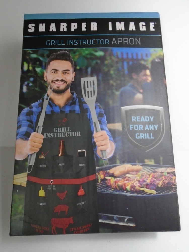Sharper Image Grill Instructor Apron Backyard BBQ Barbecue Chef NEW in Box