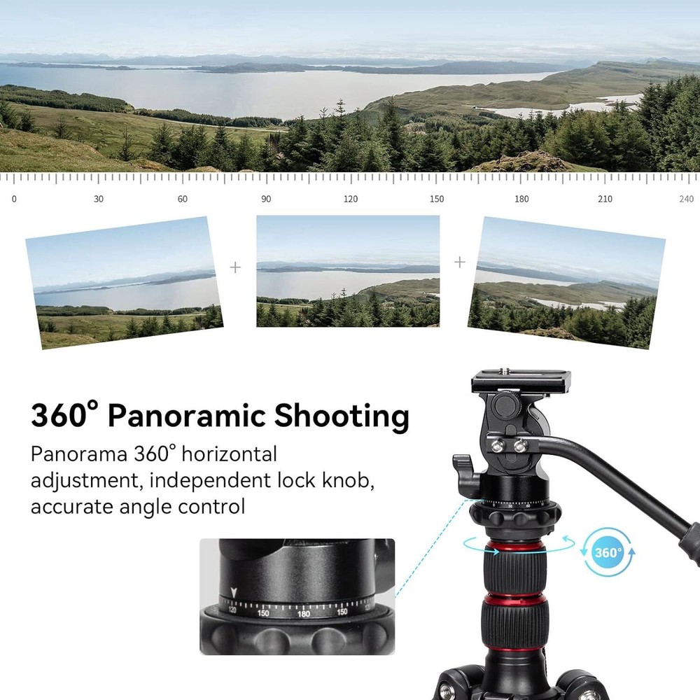 SmallRig Tripod Fluid Head Pan Tilt Head w/ Arca-Type Quick Release Plate 3259