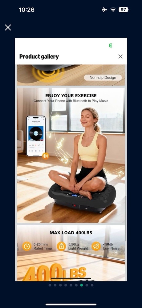 Vibration Plate Exercise Machine, 3 Workout Modes & 120-Level Vibration Platf...