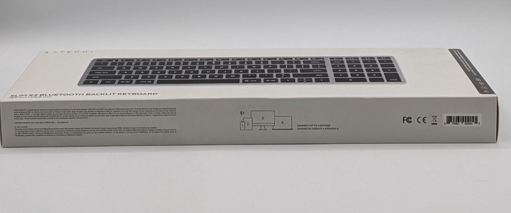 Satechi Slim X2 Bluetooth Backlit Keyboard With Numeric Keypad Space Gray SEALED