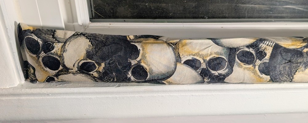 Door Draft Stopper, Cedar Filled, Draft Stopper, Window Draft Stopper, Skulls