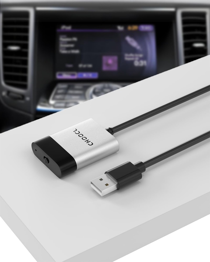 CHOOCL Bluetooth Car Adapter with USB Interface for Infiniti silver