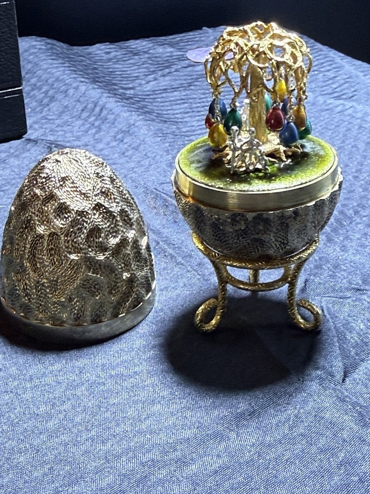 Stuart Devlin Silver Gilt Surprise Egg – Easter Egg Hunt Scene – 176g