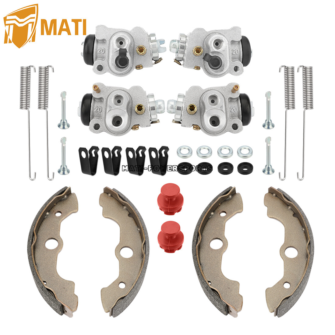 Front Brake Wheel Cylinders w/Shoes Kit for Honda TRX350FE/FM/TE Rancher 2000-03