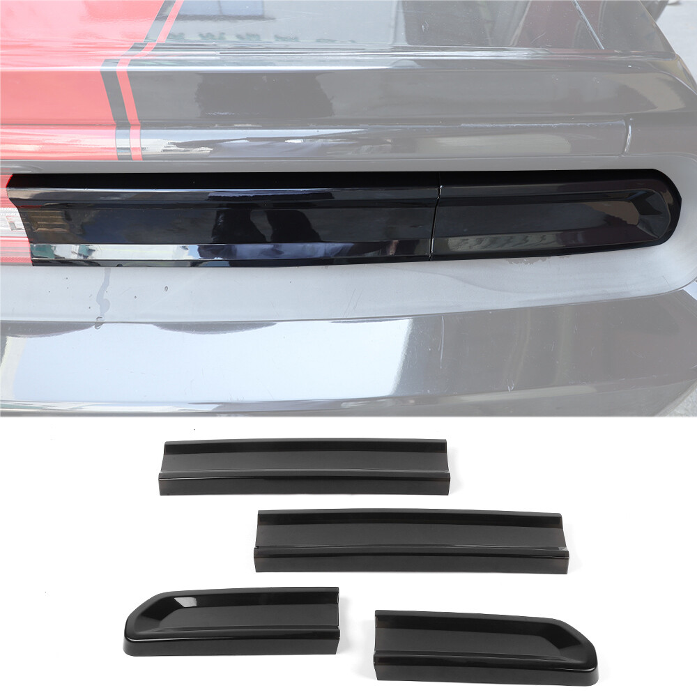 Smoked Black Tail Light Covers Rear Light Guards for Dodge Challenger 2009-2014