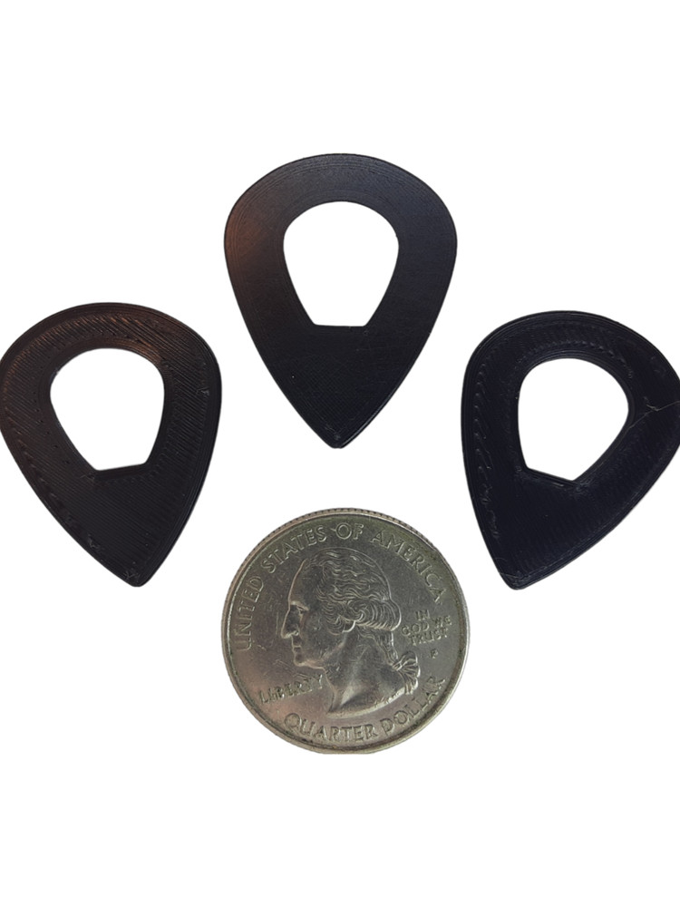 Jazz III Style Ecofriendly Heavy Guitar Picks, 1.2mm, Hole Grip, Black, 3-Pack