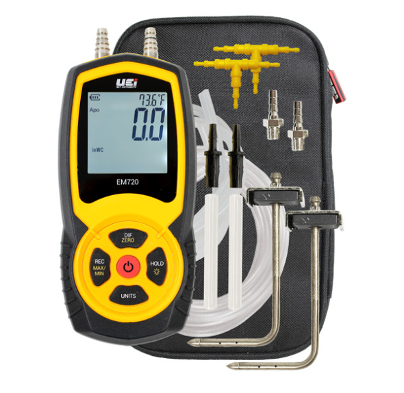 UEi EM720SPKIT Hi-Res Differential Manometer Static Pressure Kit