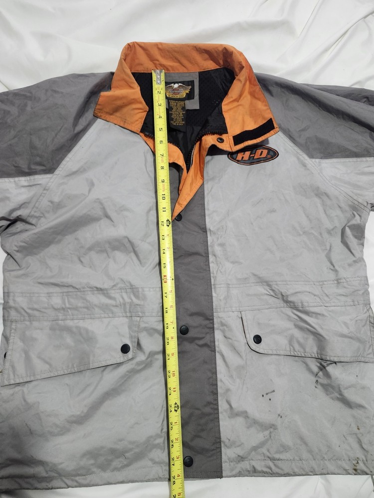 Harley Davidson PVC Reflective Packable Motorcycle Rain Wind Jacket Large L