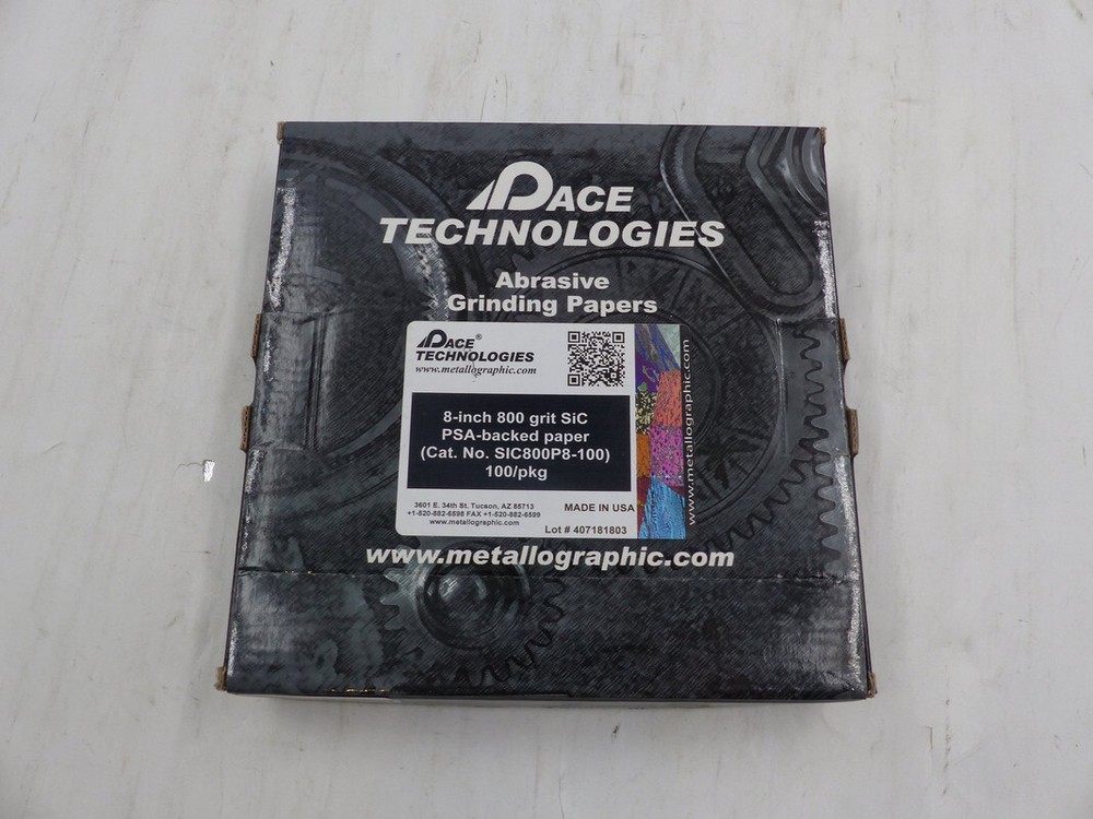 PACE TECHNOLOGIES SCI800P8-100 8" 800 GRIT SIC ABRASIVE GRINDING PAPERS 100PKG