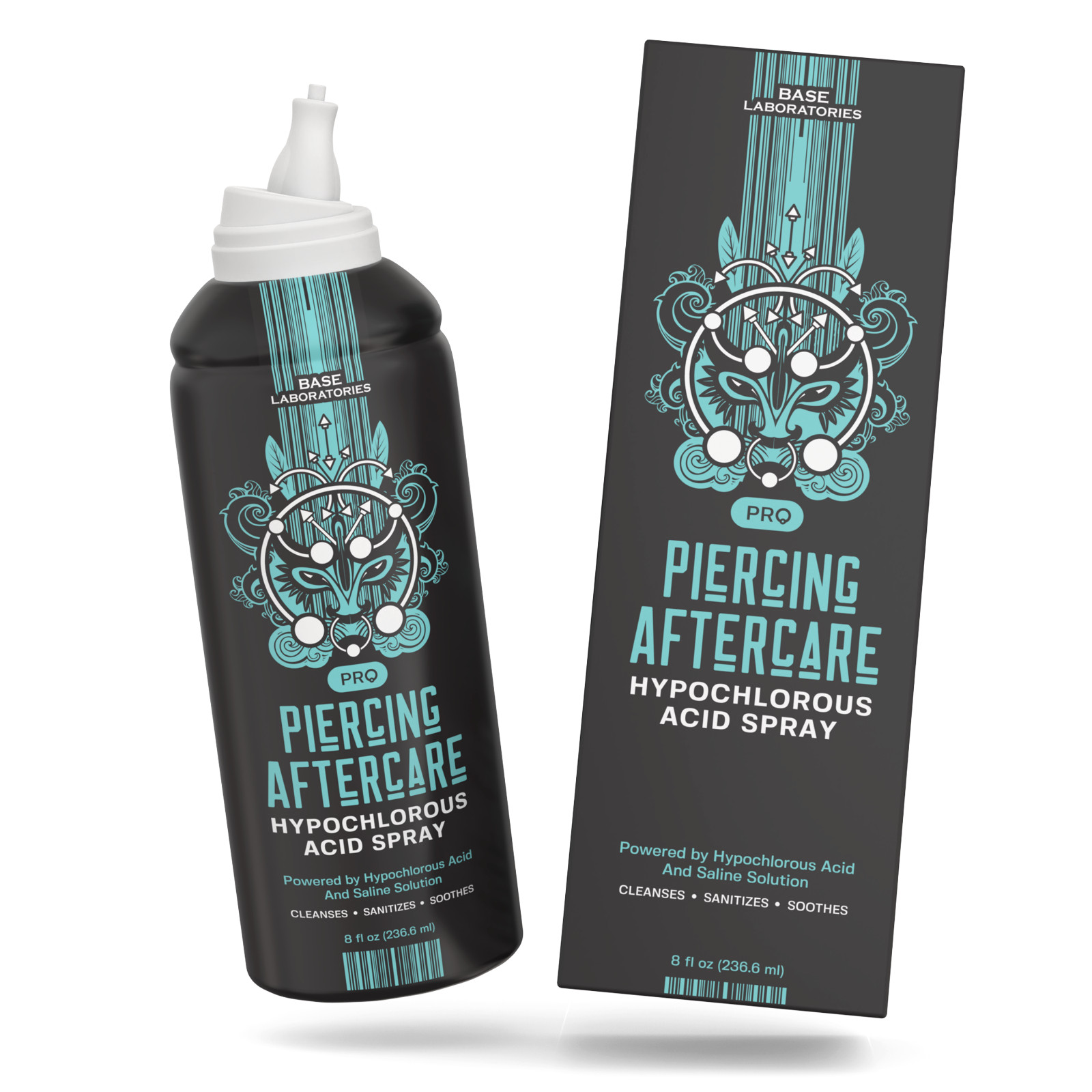 Base Labs Piercing Aftercare Hypochlorous Acid Spray - For All Body Piercings