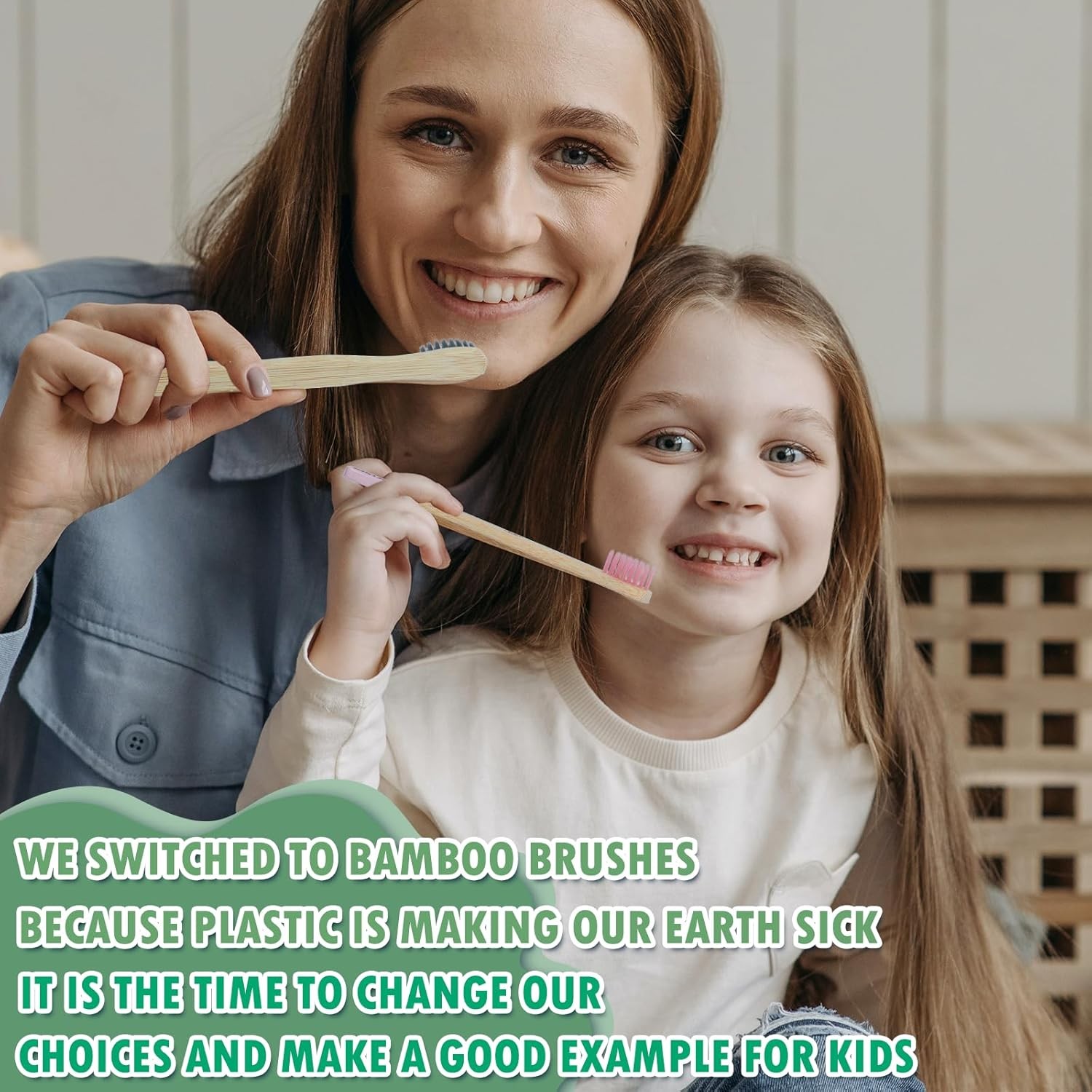 6 Pack Eco-Friendly Bamboo Toothbrushes for Kids - Extra Soft Bristles