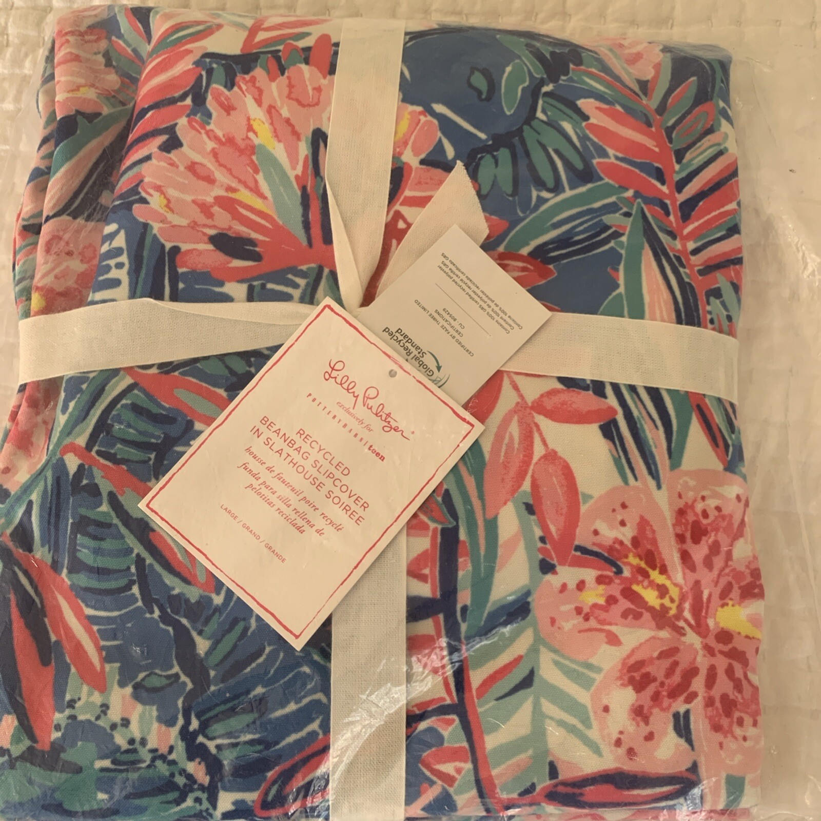 Pottery Barn Teen Lilly Pulitzer Bean Bag Chair Cover/Slipcover LARGE