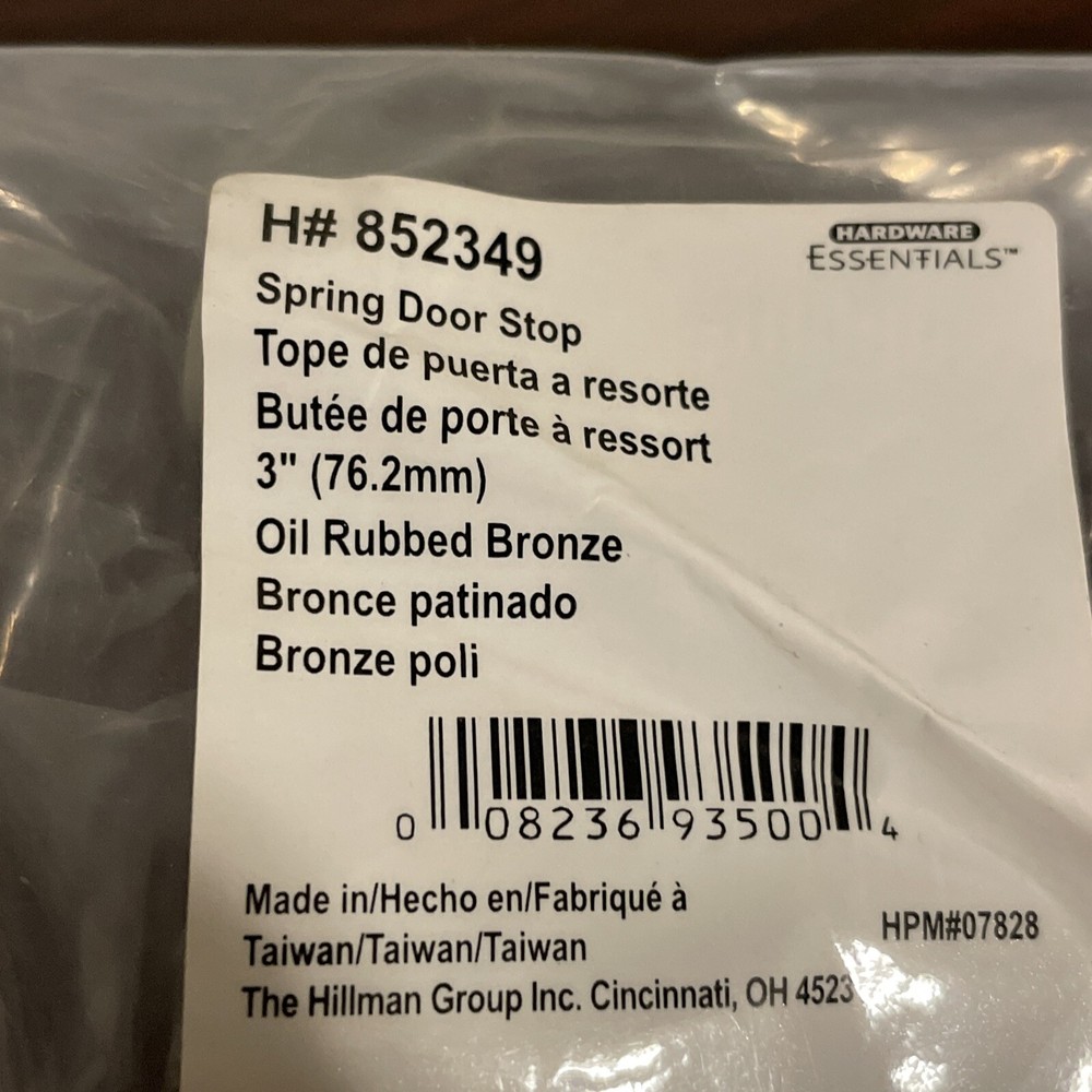 Hillman Hardware Essentials 852349 Spring Door Stops Oil Rubbed Bronze -2 Pack