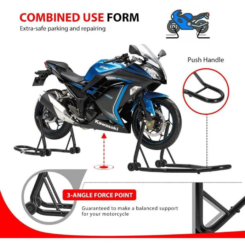 Heavy Duty Motorcycle Stands Lifter Front + Rear Combo Dirtbike Bike Wheel Lift