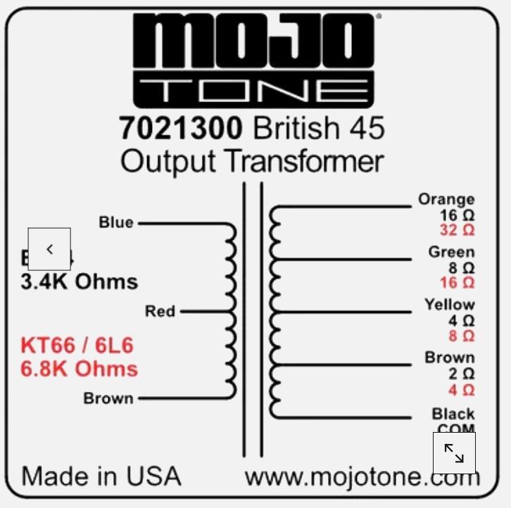 Mojotone Jtm45 Output Transformer NOS