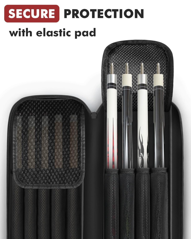 Pool Cue Case 4x5, Stick with Red/Black